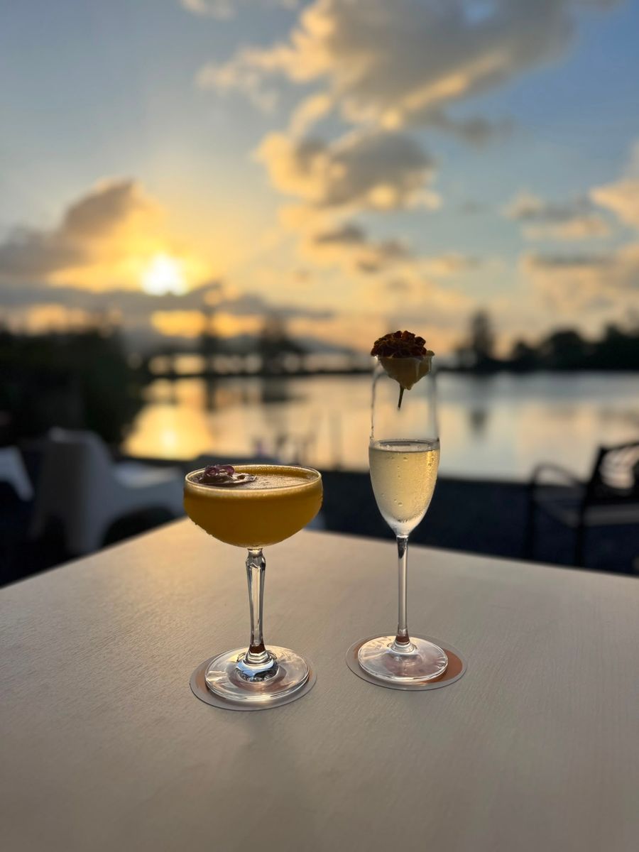 Cocktails at sunset on the terrace